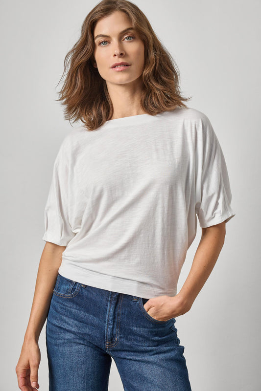 Lilla P Darted Sleeve Dolman Wedge-White