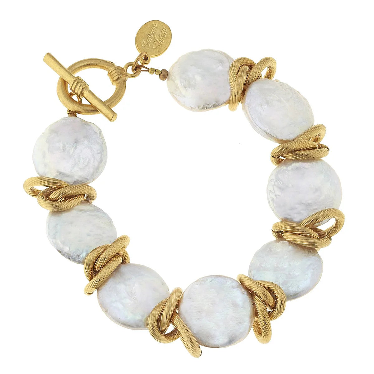 Susan Shaw Coin Pearl Bracelet