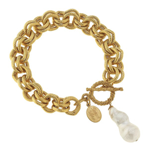 Susan Shaw Double Link Baroque Pearl Bracelet