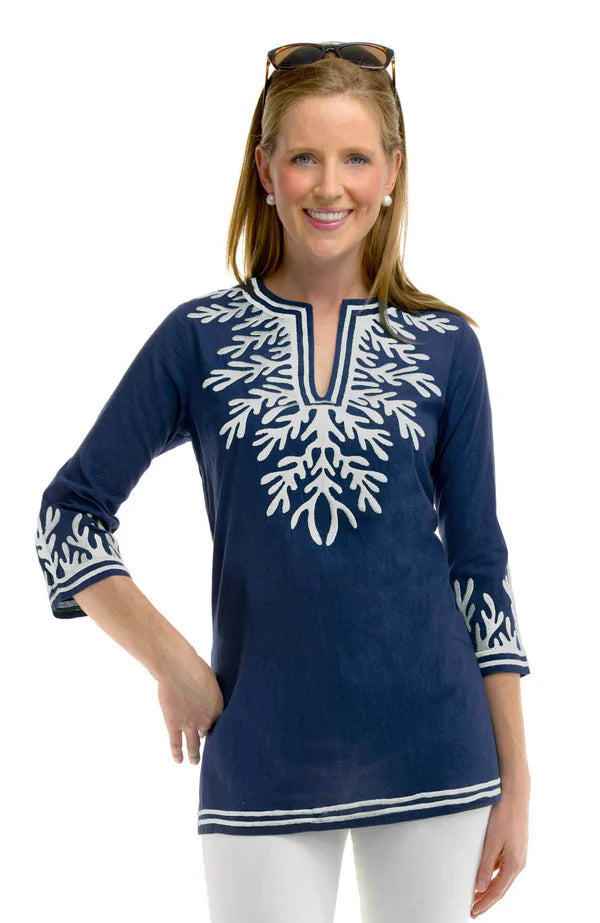 Gretchen Scott Cotton Embroidered Tunic - The Reef