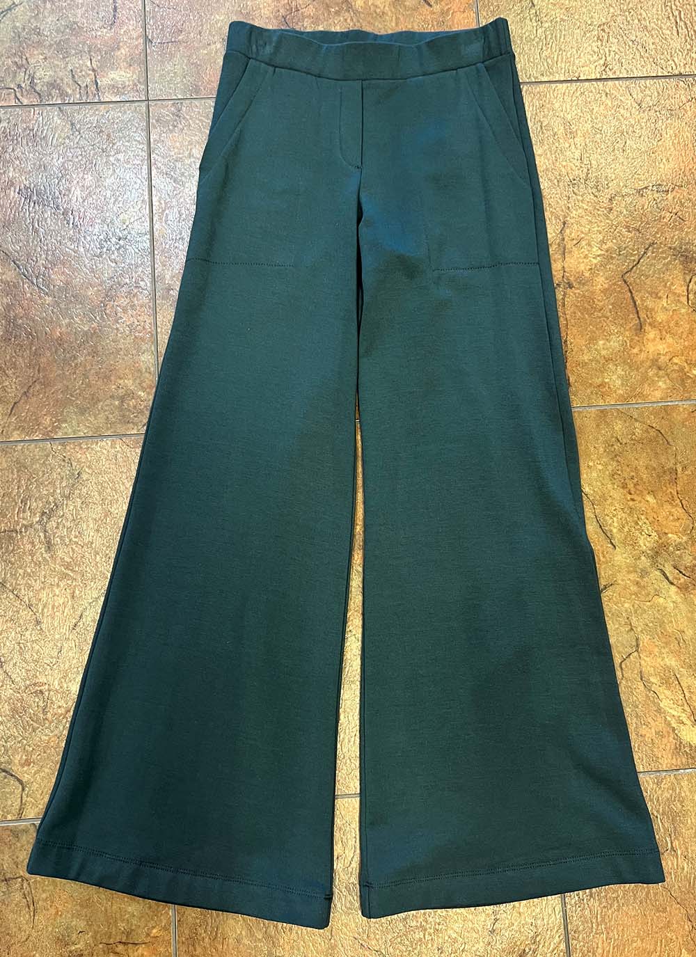 Capote Hunter Green Flare Lounge Pants with Pockets
