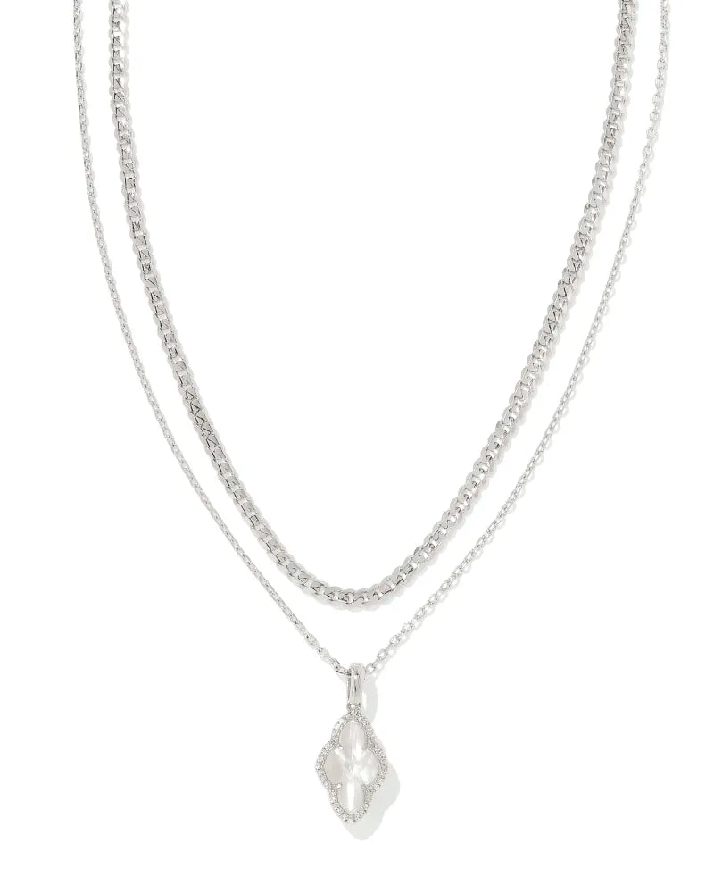 Kendra Scott Abbie Pave Frame Multi Strand Necklace