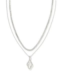 Kendra Scott Abbie Pave Frame Multi Strand Necklace