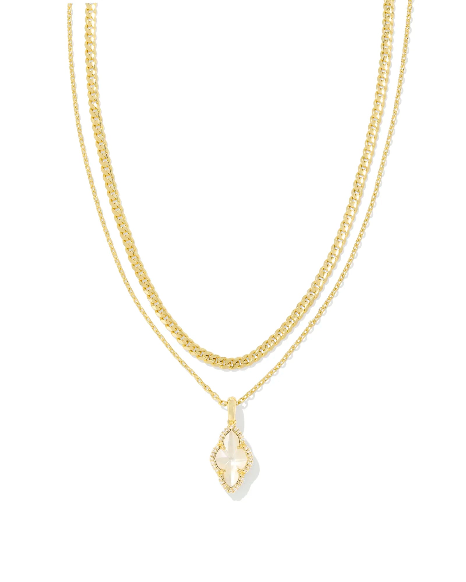 Kendra Scott Abbie Pave Frame Multi Strand Necklace