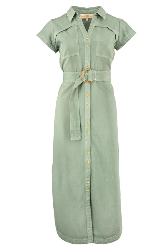 Anna Cate Iva Midi Dress-Sage Denim