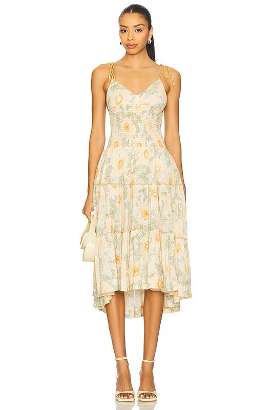 Free People Adriel Midi Dress- Ivory Combo