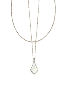 Kendra Scoot Alex Faceted Necklace Rhodium/Ivory Illusion