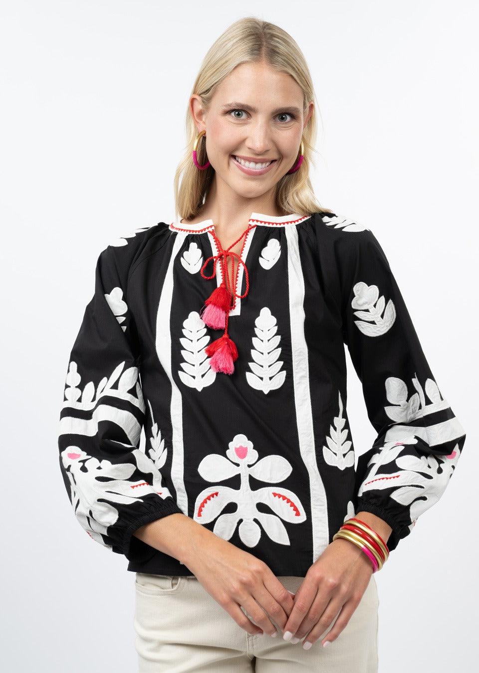 Ivy Jane Applique Top-Black & White