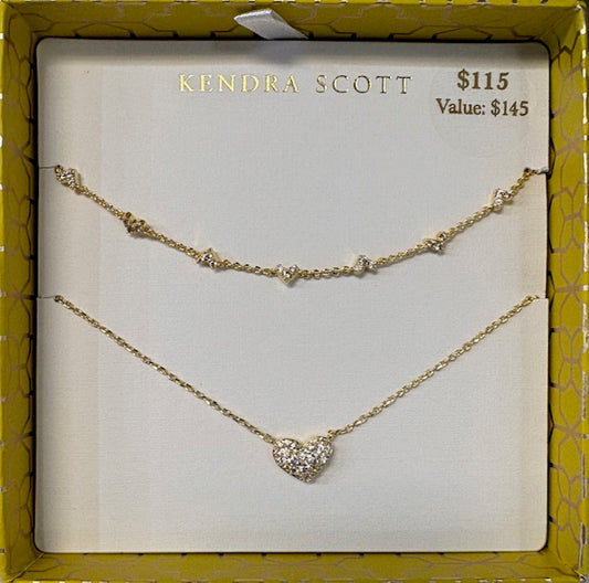 Kendra Scott Ari Haven Heart Necklace Gift Set-Gold