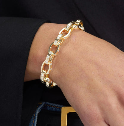 Melinda Maria Ashley Chain Link Bracelet 9mm-Gold 6.5"