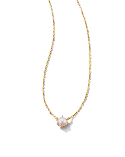 Kendra Scott Ashton Pearl Pendant Necklace-Gold