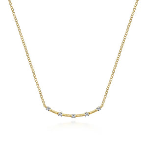 Gabriel 14K Yellow Gold Diamond Stations Bar Necklace