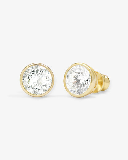 Melinda Maria Baroness 8mm Studs-Gold/White
