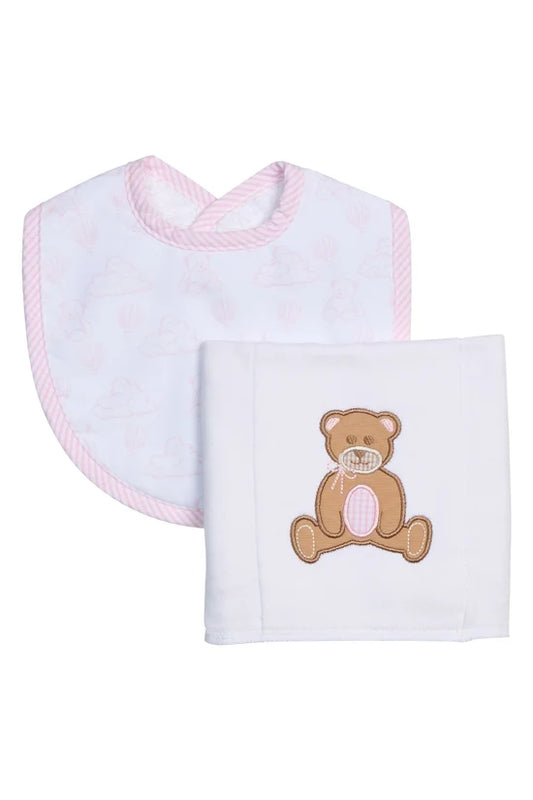 3 Marthas Teddy Bear Basic Bib & Burp Boxed Set
