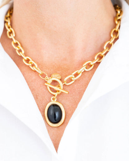 Susan Shaw Caroline Toggle Necklace-Black Onyx
