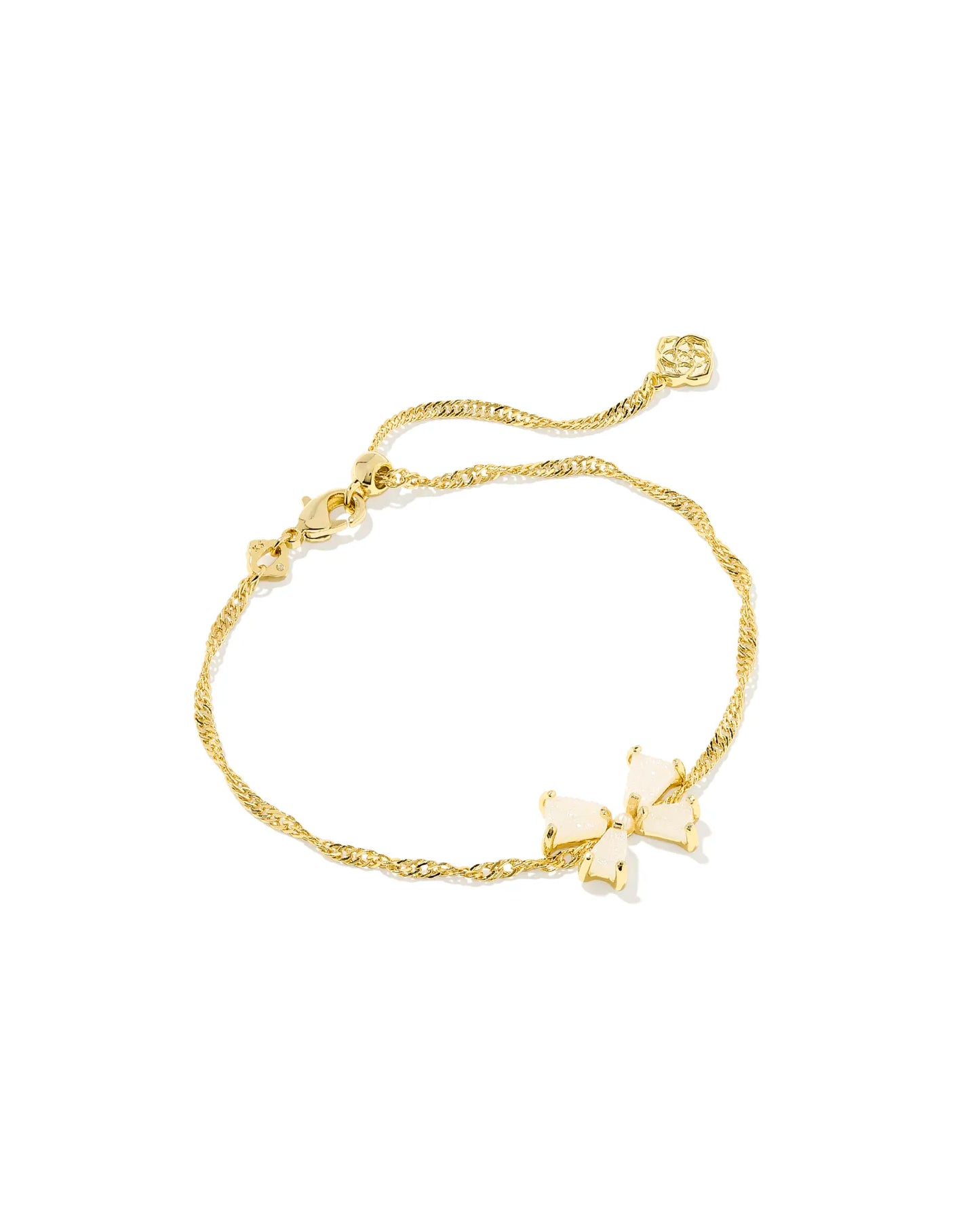 Kendra Scott Blair Bow Bracelet-Gold/Iridescent Drusy