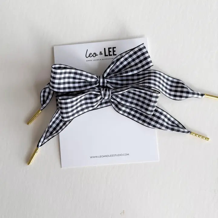 Leo and Lee Gingham and Houndstooth Shoelace Sets