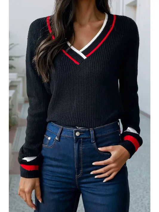 Aapparella V-Neck Sweater-Black