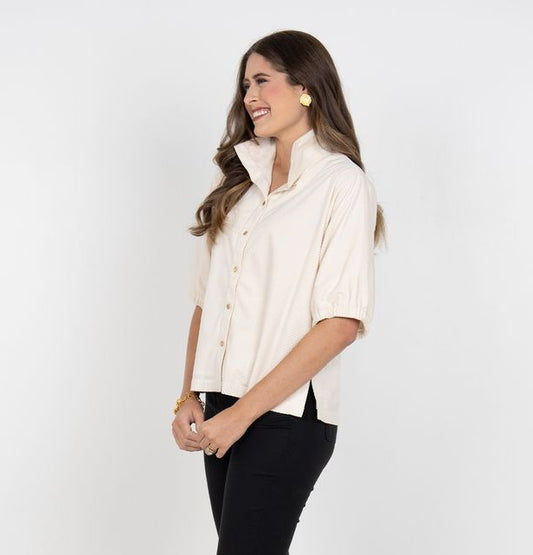 Emily McCarthy Bonny Top-Winter White Velvet