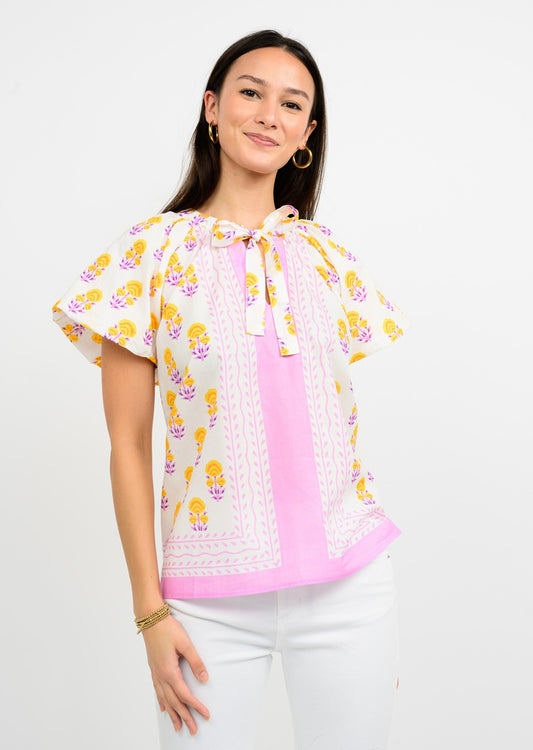 Ivy Jane Border Block Print Top