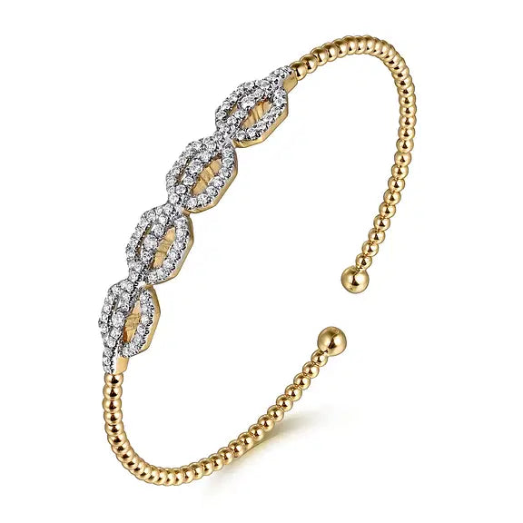 Gabriel 14kt Yellow Gold Bujukan Diamond Linked Bangle