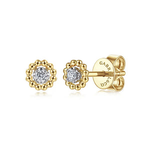 Gabriel 14K Yellow-White Gold Bujukan Diamond Stud Earrings Frame