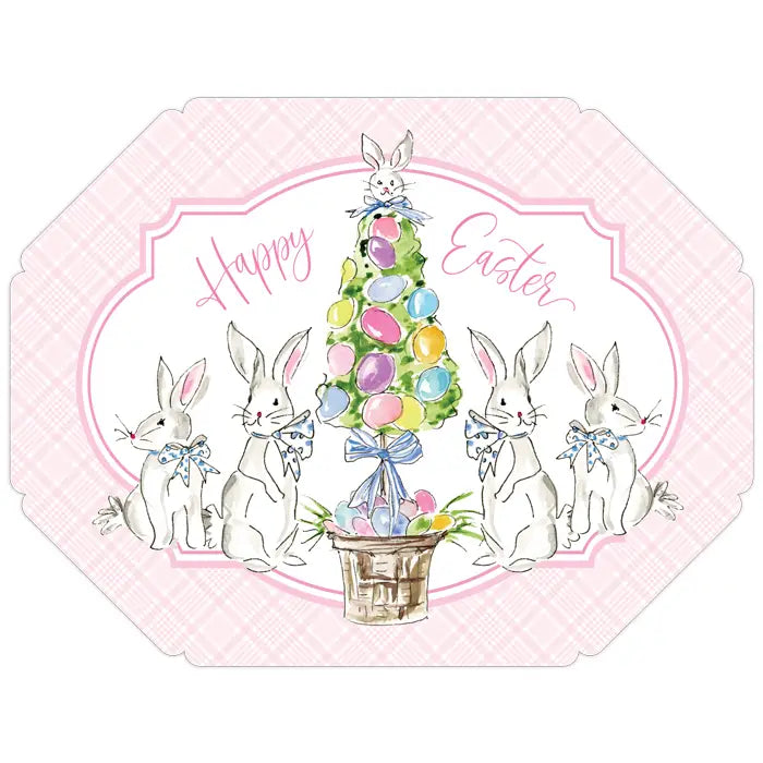 RosanneBeck Happy Easter Bunnies With Egg Topiary Placemats