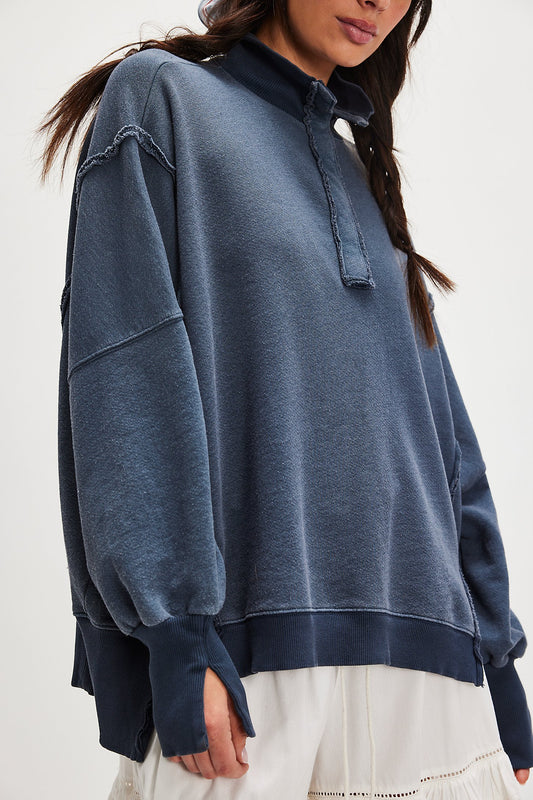 Free People Camden Henley-Navy