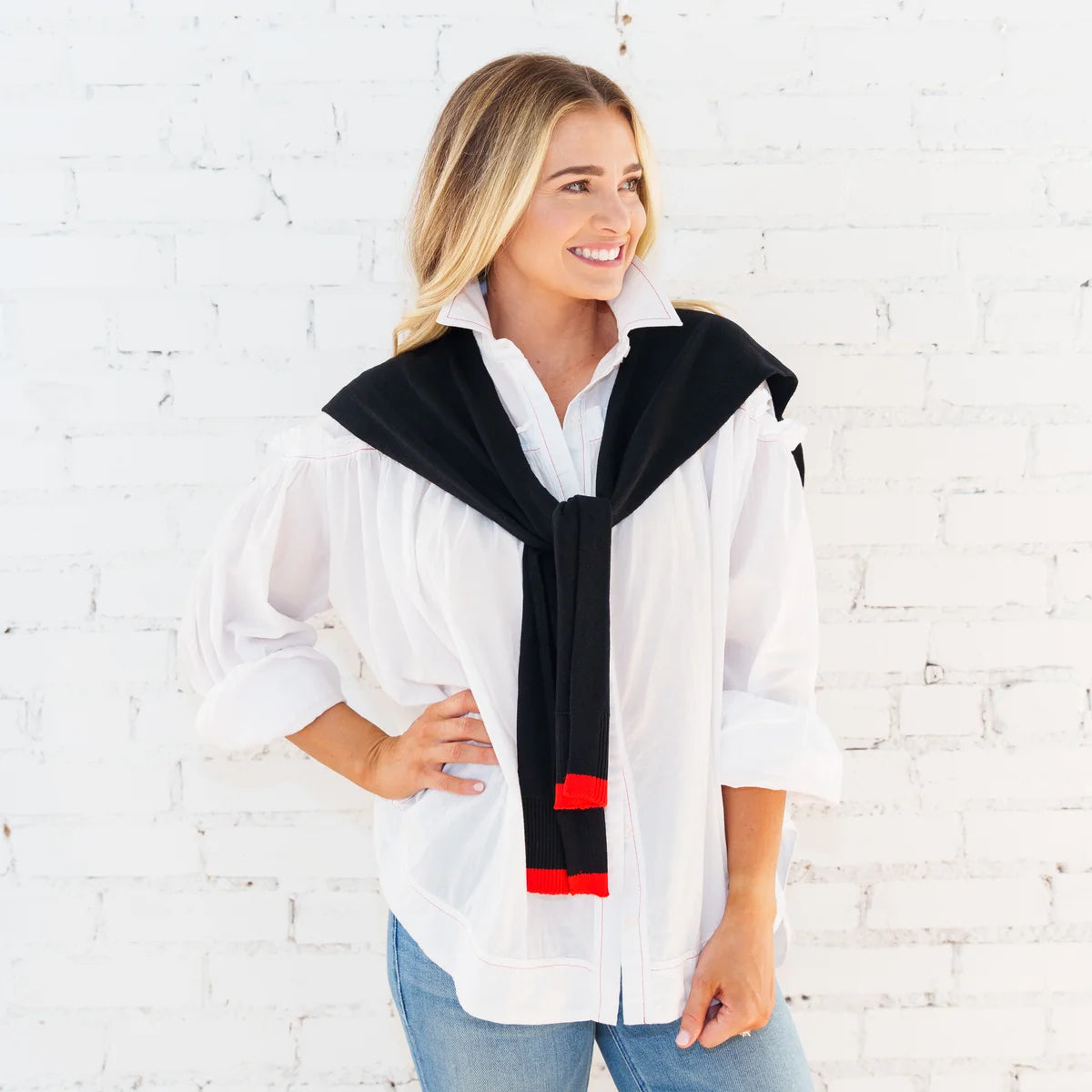 Caryn Lawn Caryn Cardi-Black/Red