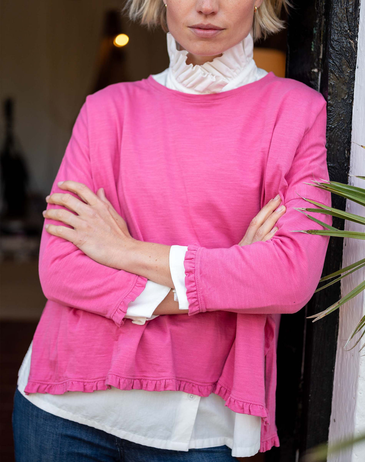 Mersea Catalina Ruffle Tee-Rapture Rose