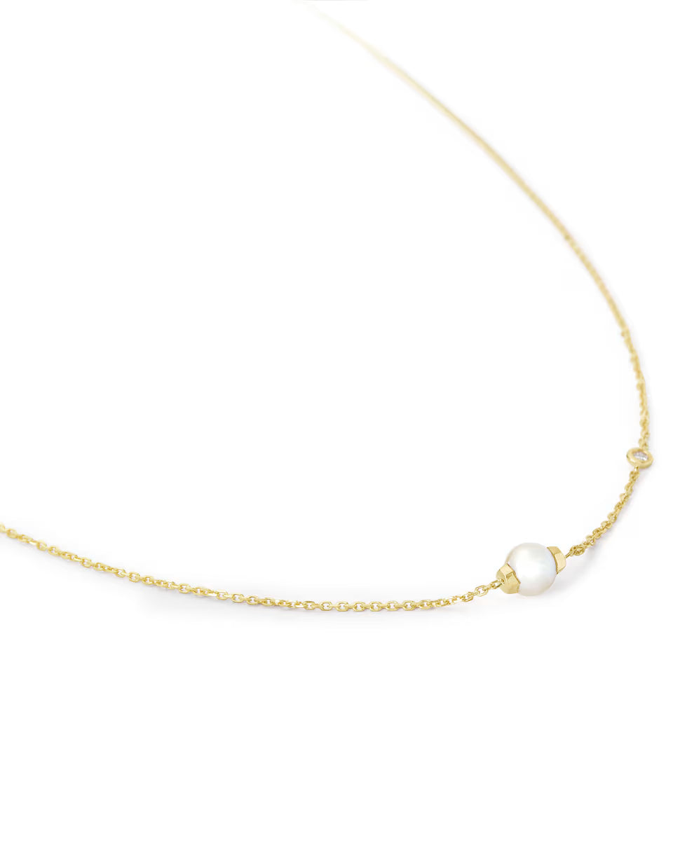 Kendra Scott Cathleen Short Pendant Necklace-14kt Yellow Gold/Pearl