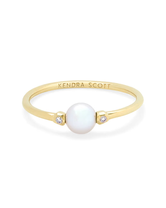 Kendra Scott Cathleen 14kt Yellow Gold/Pearl Ring