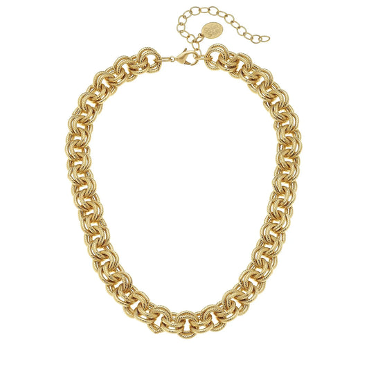 Susan Shaw Double Link Chain Necklace-Gold