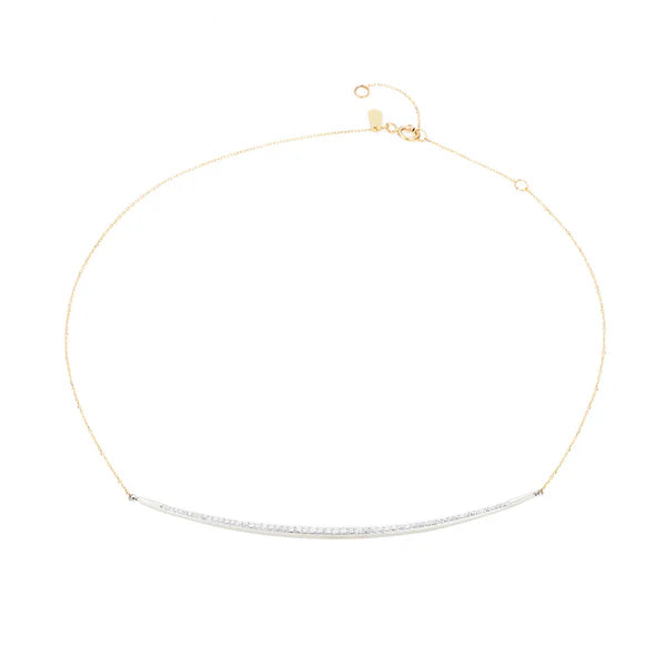 Adina Reyter 14K Yellow Gold Pavé Curve Collar Necklace