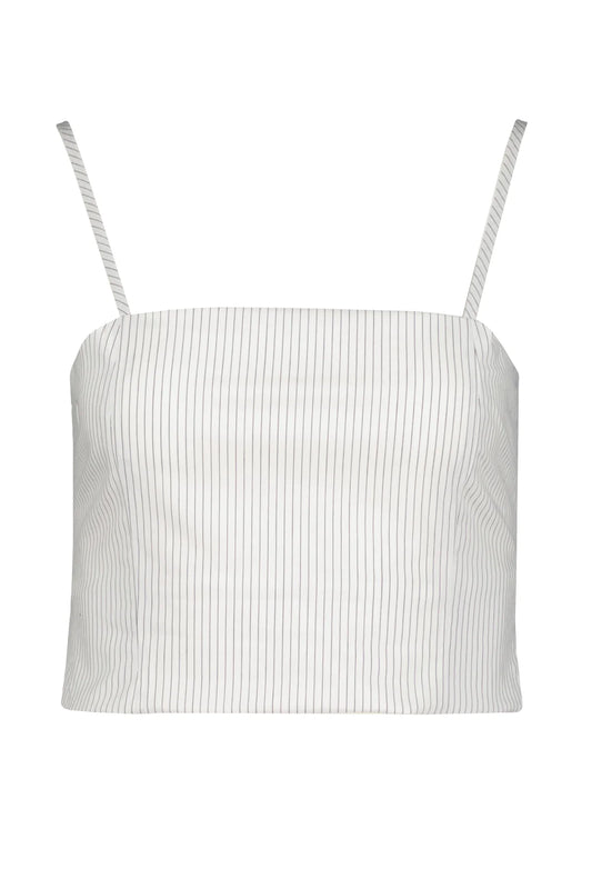 Bishop & Young Sorrento Corset Top-Black & White Pinstripe