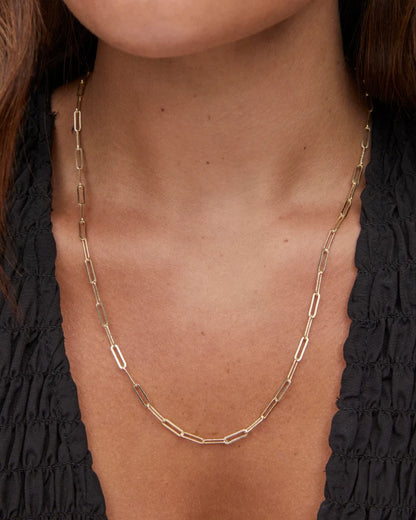 Kendra Scott Courtney Paperclip Necklace-Gold