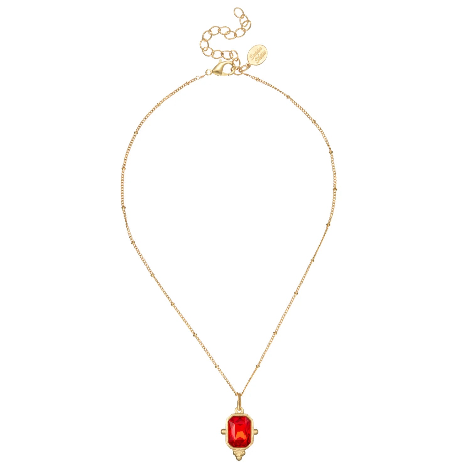 Susan Shaw Dainty Collins Necklace-Ruby Red