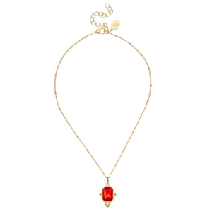 Susan Shaw Dainty Collins Necklace-Ruby Red