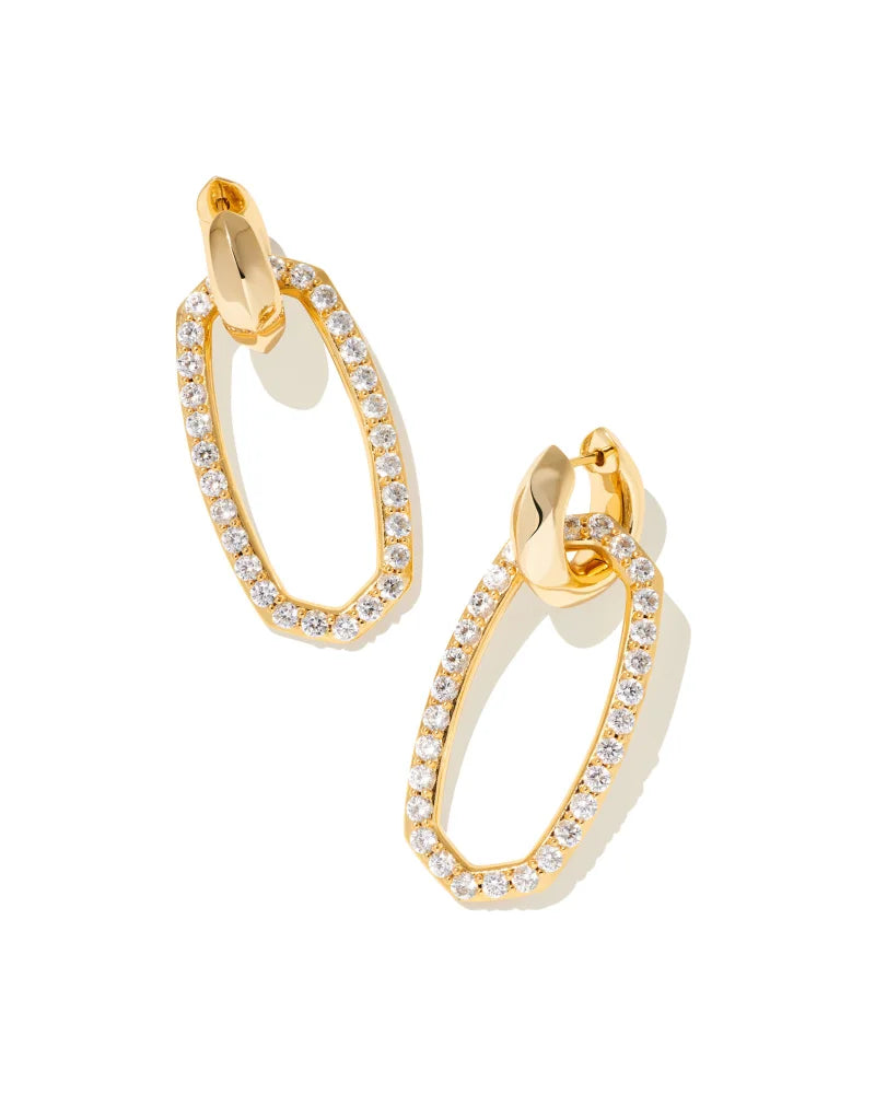 Kendra Scott Danielle Link Earrings Gold/White Crystal