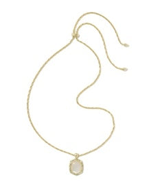 Kendra Scott Tiger Striped Daphne Long Pendant Necklace-Gold/Natural Mother of Pearl