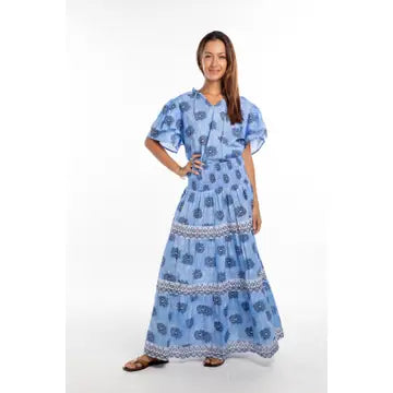 Bindu Isabel Skirt, Blue Daisy