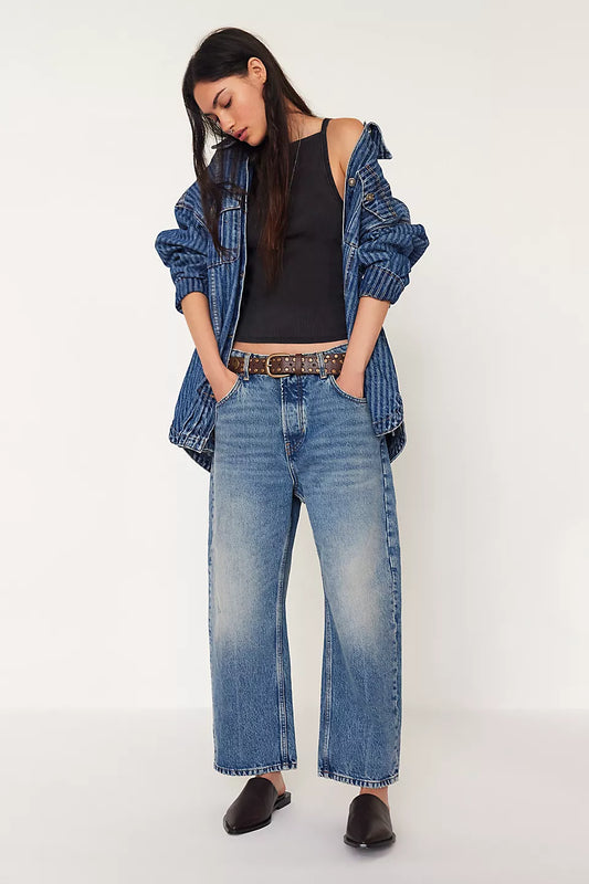 Free People Deep Trance Dropped Boyfriend Jeans-From Beyond