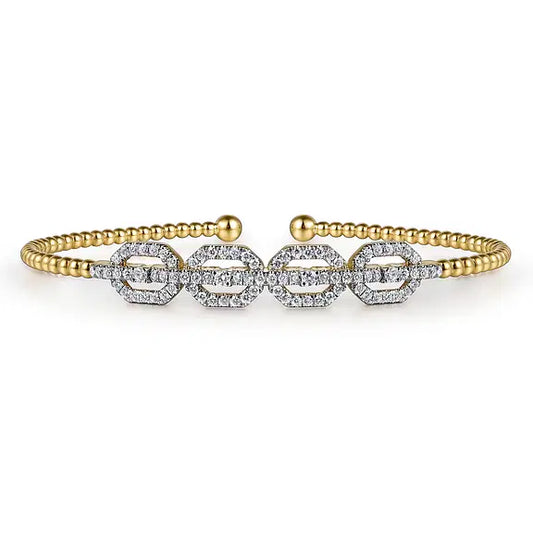 Gabriel 14kt Yellow Gold Bujukan Diamond Linked Bangle