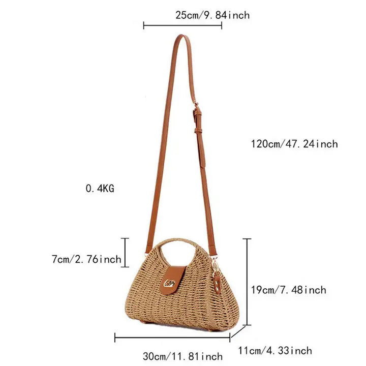 Accity Fashion Paper Rope Woven Handbag