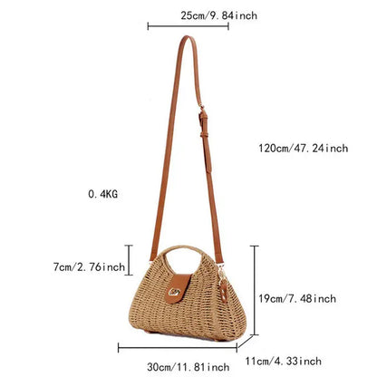 Accity Fashion Paper Rope Woven Handbag