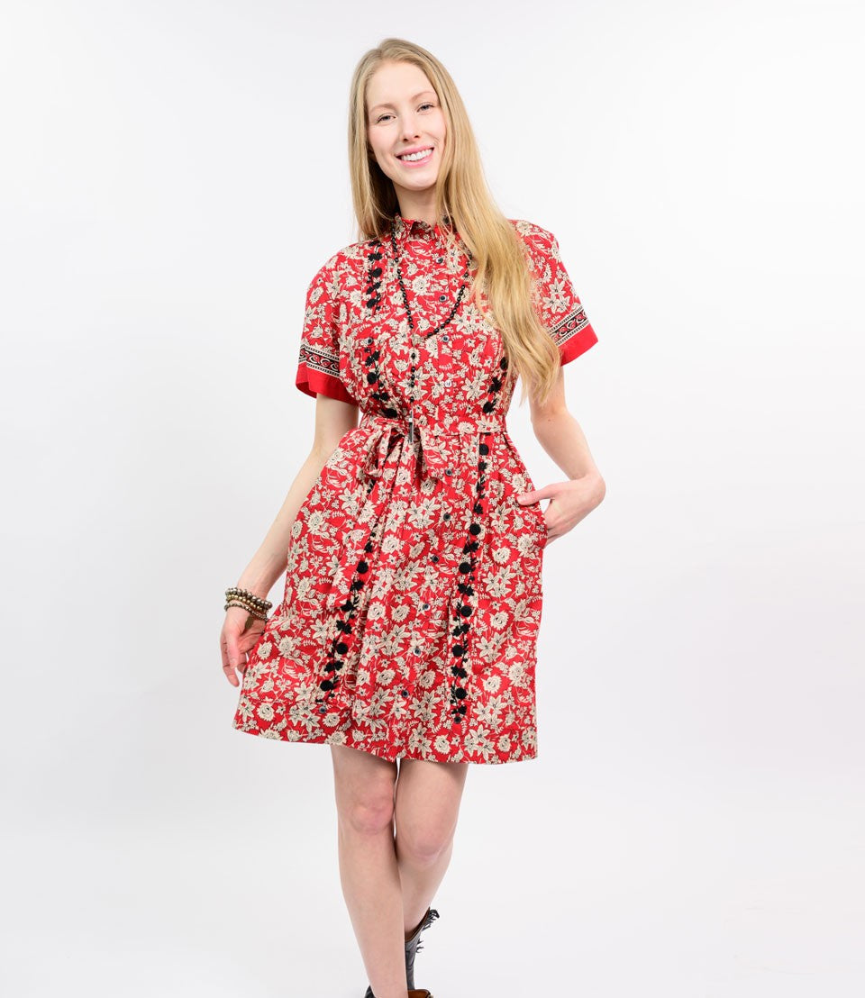 Sister Mary Dominga Dress-Red Print
