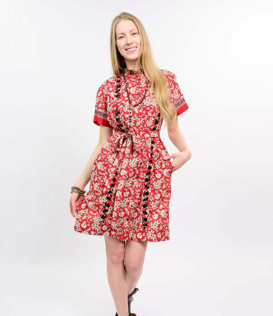 Sister Mary Dominga Dress-Red Print