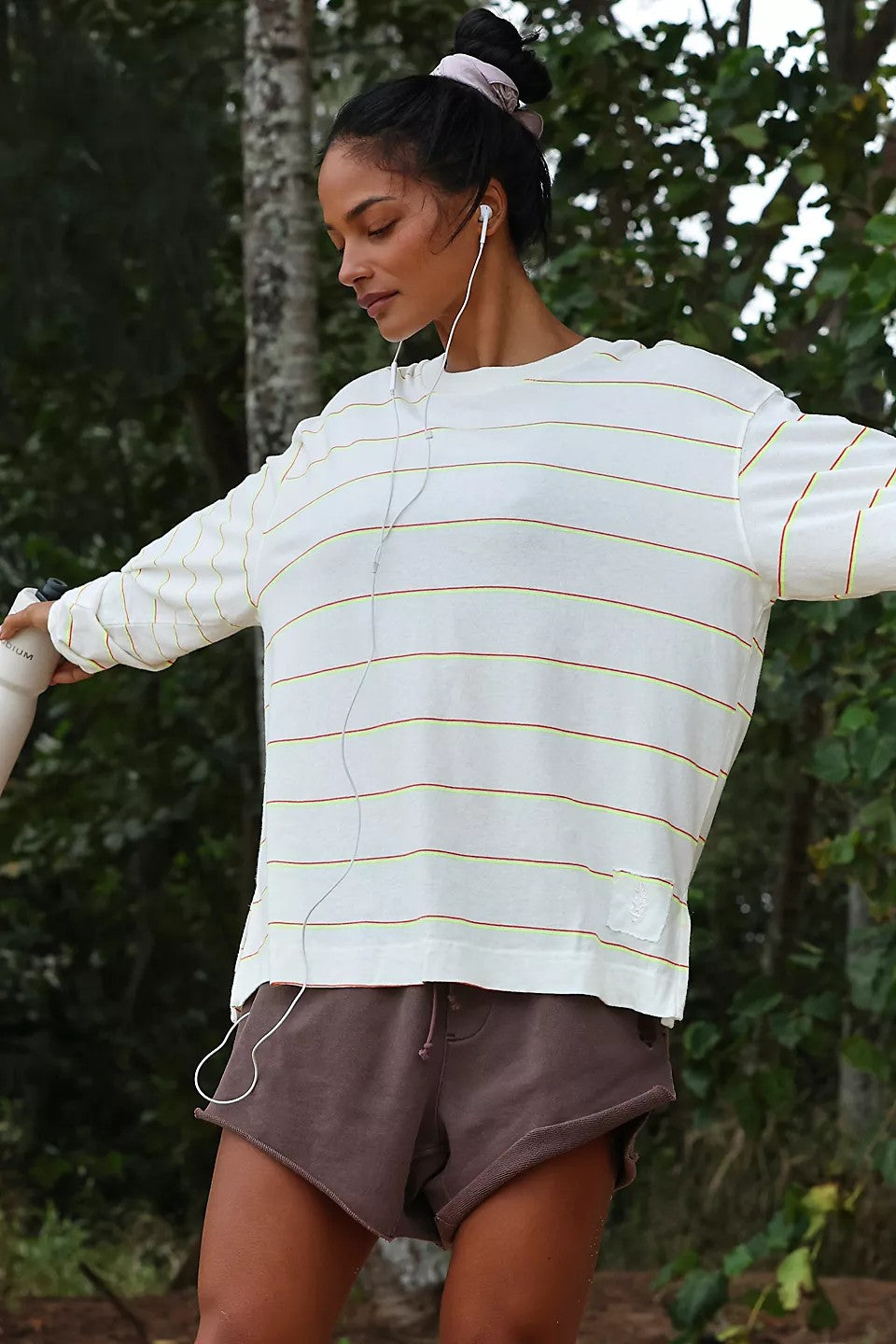 Free People Hustle Striped Layer-Awning Stripe Ivory