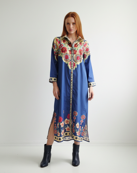 Maude Vivante Eliza Dress-Cobalt Floral