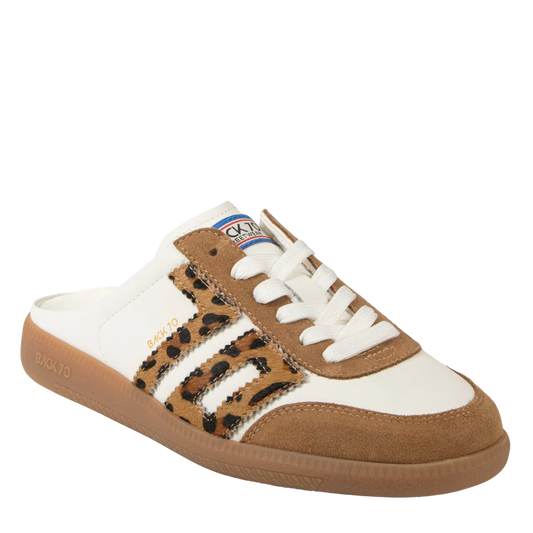 Back 70 Easter Backless Sneakers-White/Leopard